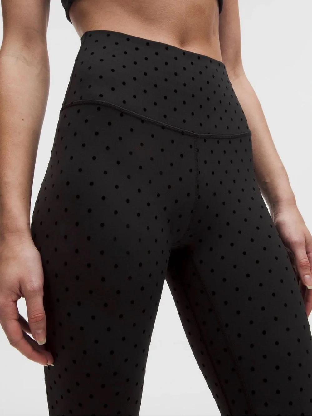 Lululemon athletica Black Polka-FLOCK Leggings with Size Tag 16